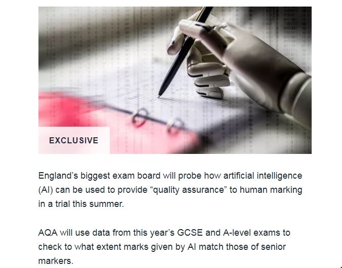 英國AQA考試局夏季大考將試行AI閱卷.png 英國AQA考試局夏季大考將試行AI閱卷.png