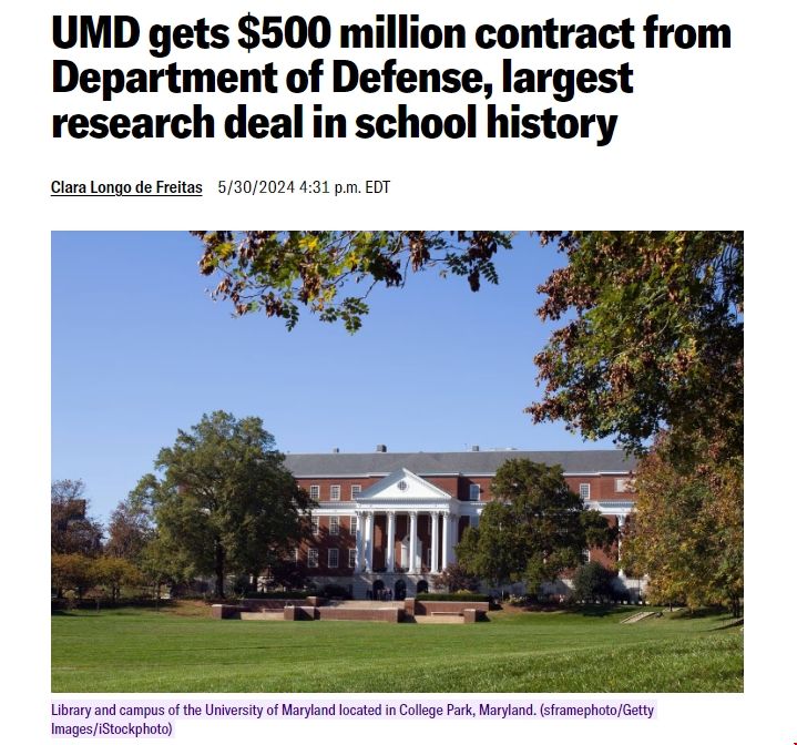 馬里蘭大學(xué)獲史上最大數(shù)額的研究合同.png 馬里蘭大學(xué)獲史上最大數(shù)額的研究合同.png